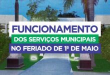 Confira o funcionamento dos serviços públicos municipais