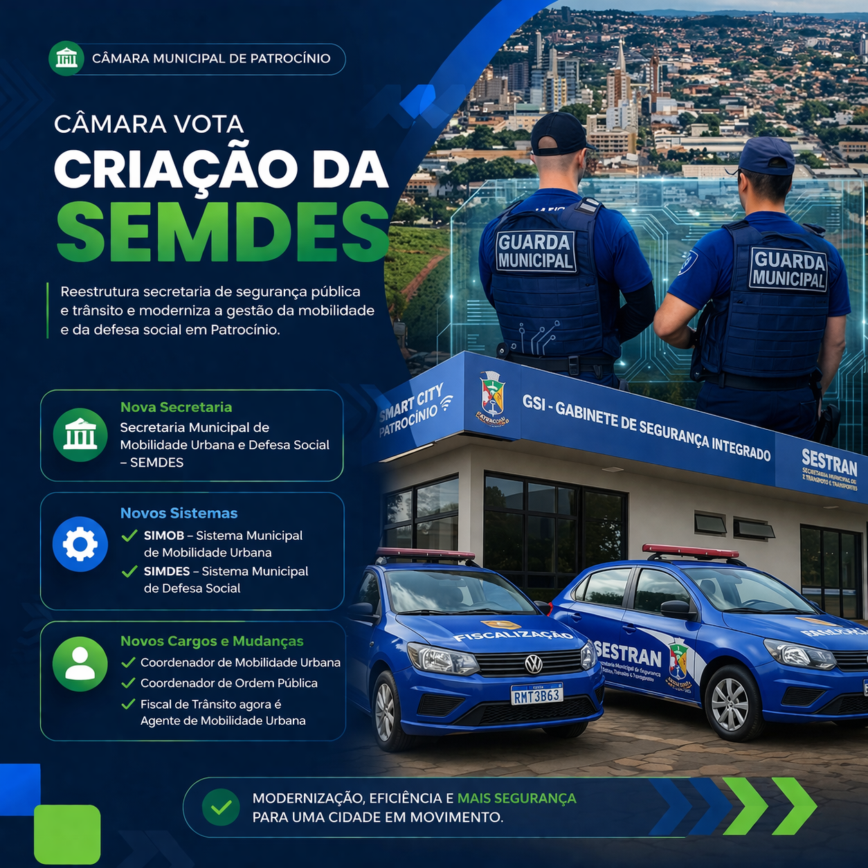 Câmara vota criação da SEMDES e reorganiza secretaria de segurança pública e trânsito de Patrocínio - Folha de Patrocínio